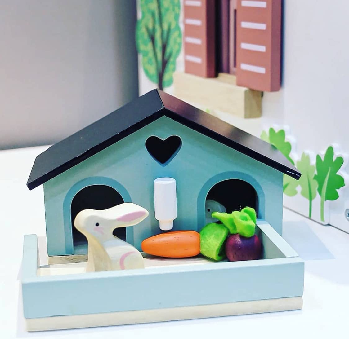 Tender Leaf Toys - Pets Sets for Doll House Accessories - Great Add-on Pet Play Set to Any Dollhouse - Encourage Creative and Imaginative Fun Play for Children - Age 3+ (Pet Rabbit Set)