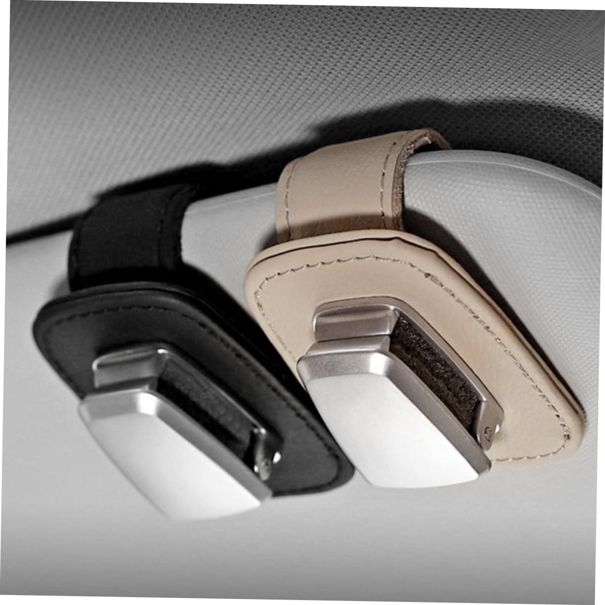 Mikinona 3piezas Soporte para Gafas De PU Clip para Visera De Coche Organizador De Gafas y Tarjetas Accesorio Práctico para Vehículos