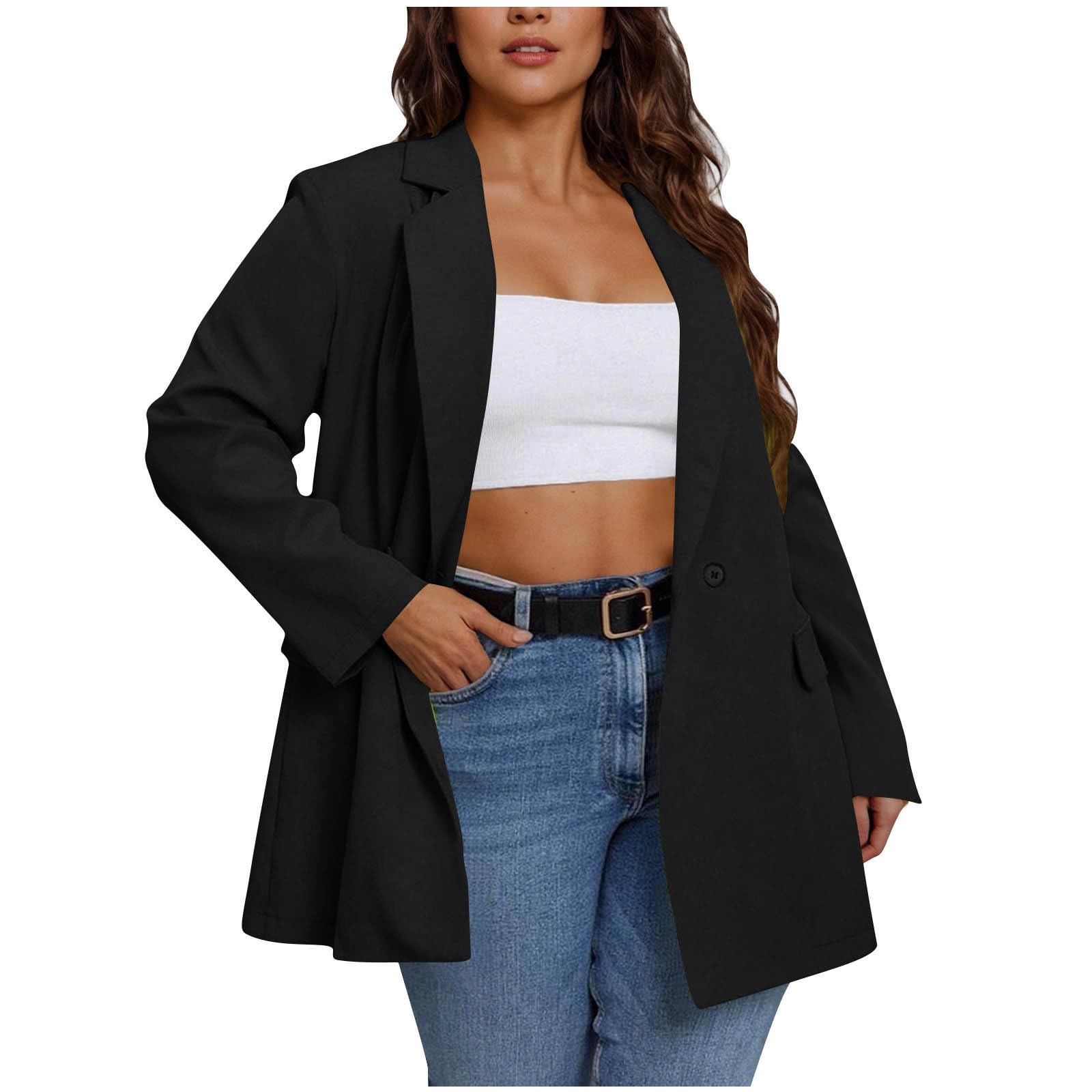 Blazer Jackets for Women Lightweight Slim Fit Suit Business Casual Jacket for Work Loose Fit Office Jacket with