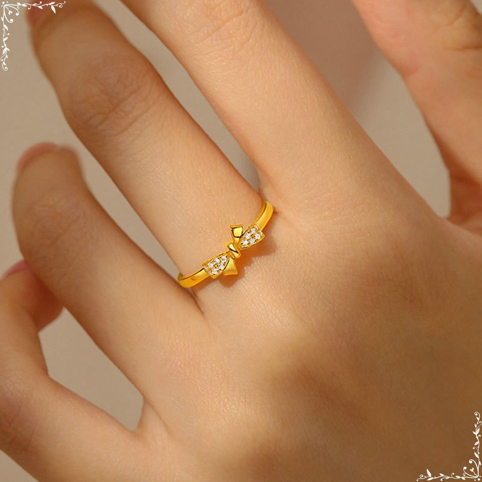 Wycian Anello BFF in oro 18 carati, con nodo di moissanite, taglio rotondo, bianco, personalizzabile, per laurea, amicizia