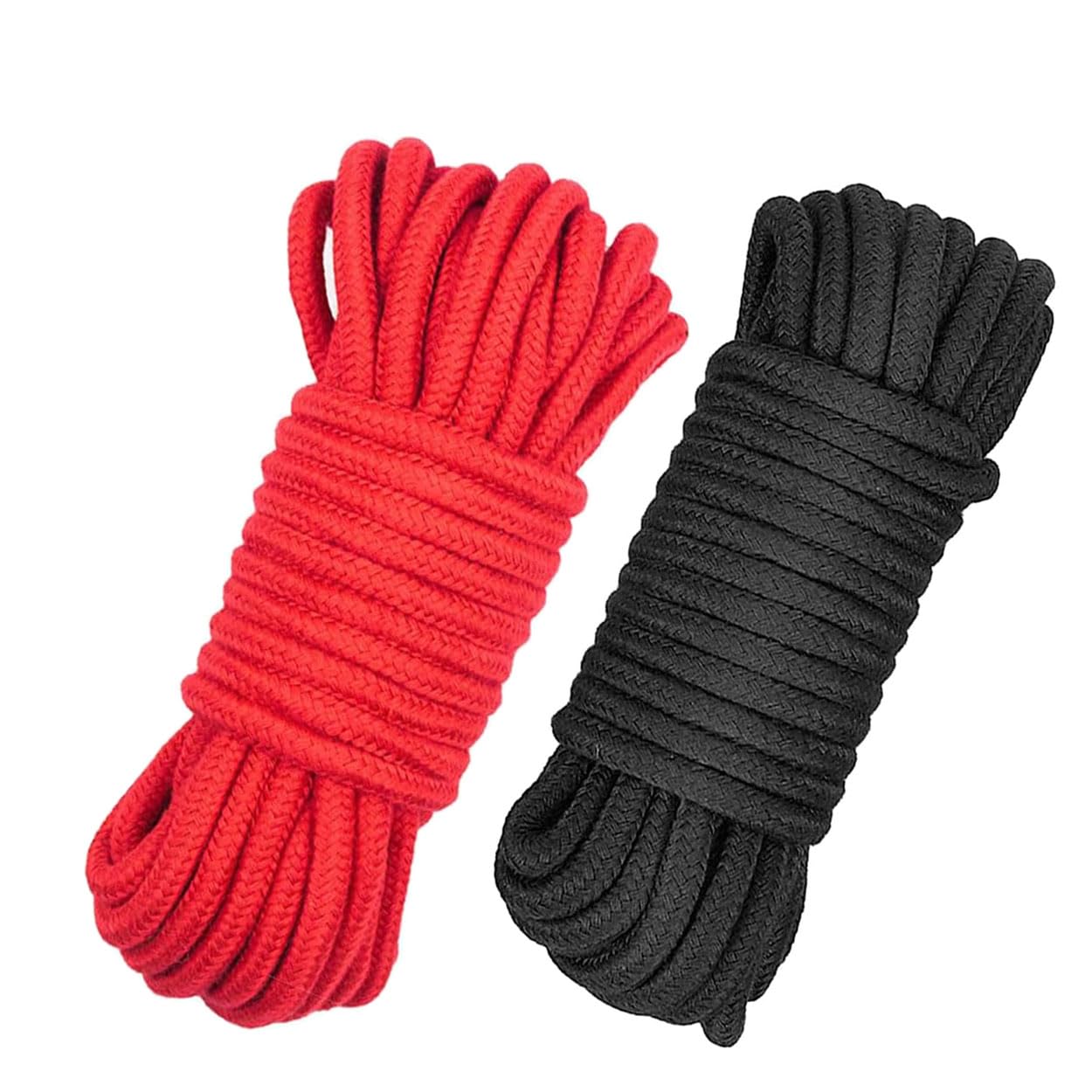 2 Rolls of Durable Cotton Rope – 10M Soft Twisted Cord in Black & Red for Crafts, Plant Hangers & DIY Projects