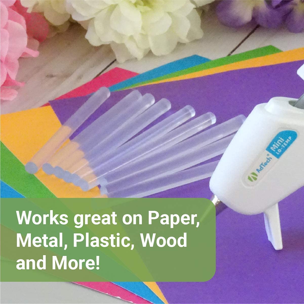 AdTech Hot Glue Sticks 4" Full Size, Clear, 50 Sticks & 100ct-2pk 100ct Hot melt Glue Sticks x 2, 2 Pack, Clear