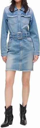 Karl Lagerfeld Jeans Damen Karl Lagerfeld Jeans Belted Denim Dress Casual Dress (1er Pack)
