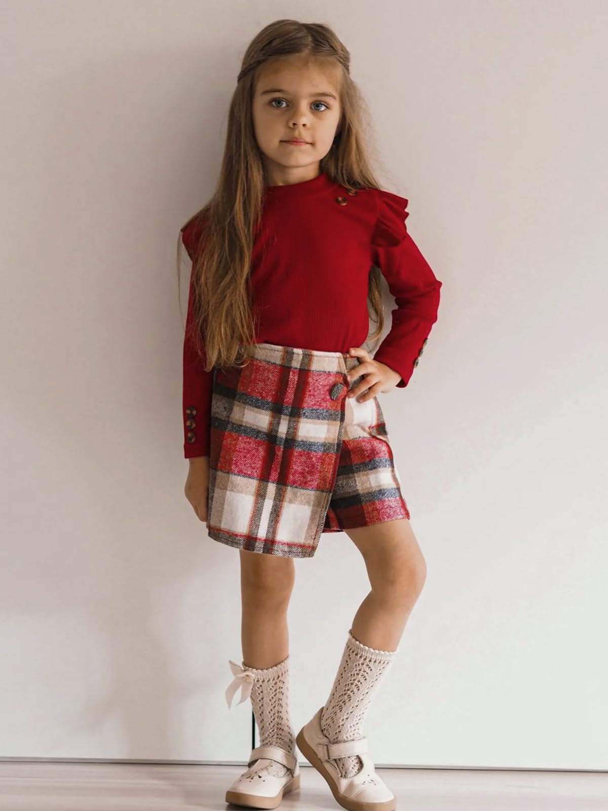 Miipat Completini Bambina Set di Vestiti Autunno Inverno Bambini Ragazze Abiti Maniche Lunghe Pullover con Mini Gonne Set di Abbigliamento Abiti per Ragazze