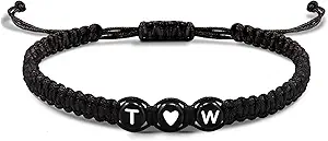 Initial Bracelets for Women Men's Bracelets Gifts for Girlfriend Boyfriend Letter Bracelets I Love You Gifts for Her Him Best Friend Birthday Gift Christmas Jewelry
