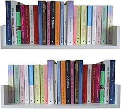 2 Prateleiras para Livros em MDF Branco - Decoração Tendência 001 60