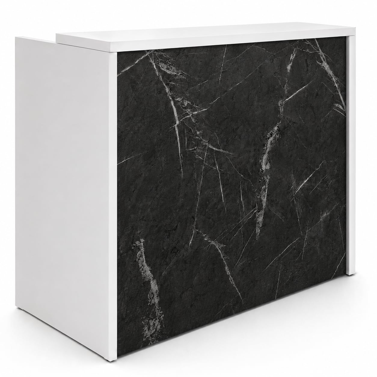 Genérico OFILIKE. Mostrador de Recepción Efecto Piedra Natural, Mesa Mostrador para Oficina, Clínica, Peluquería y Tienda, Mueble Recepción Moderno (50x120x105)