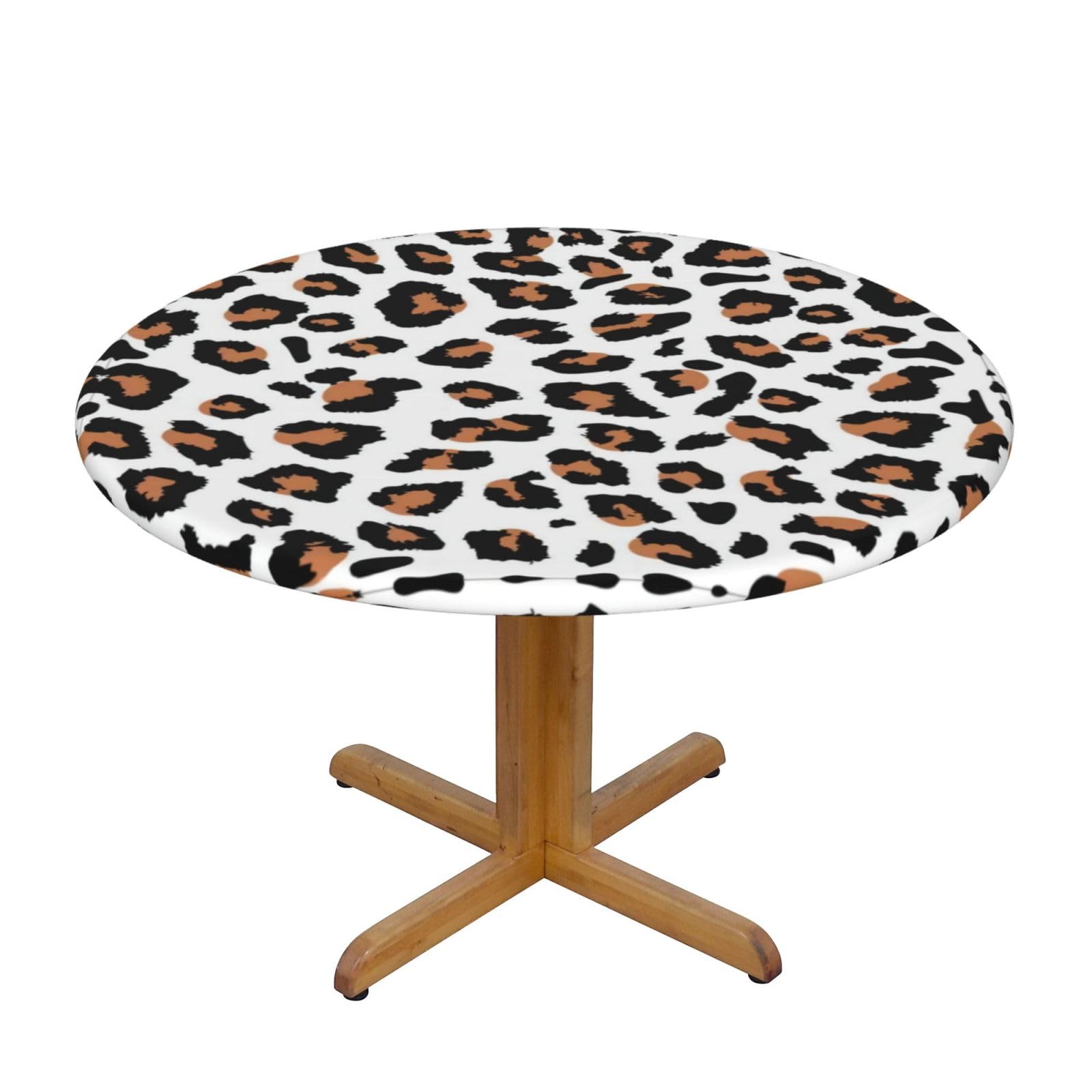 ZQYTGFDC Leopard S Decorative Round Tablecloth Waterproof Anti Stain Oil Proof Size for 40 50 inch