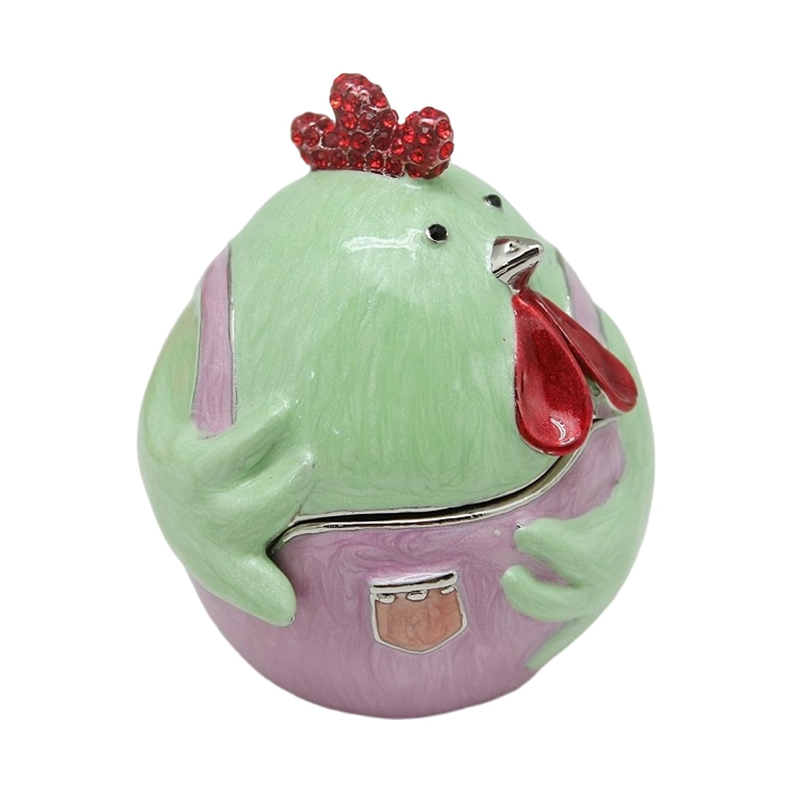 Msioytog G Msioyto Hen And Rooster Jewelry Storage Box Sturdy Alloy And Enameled Finish Holiday Present Jewelry Display Box Mother Hen & Chicken Organizers