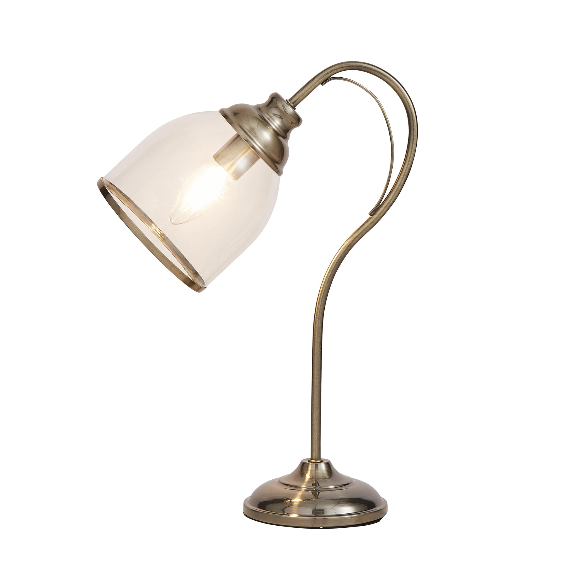 Cgc Lighting Brass Indoor Table Desk Lamp Antique Glass Shade E14 Led Nightlight