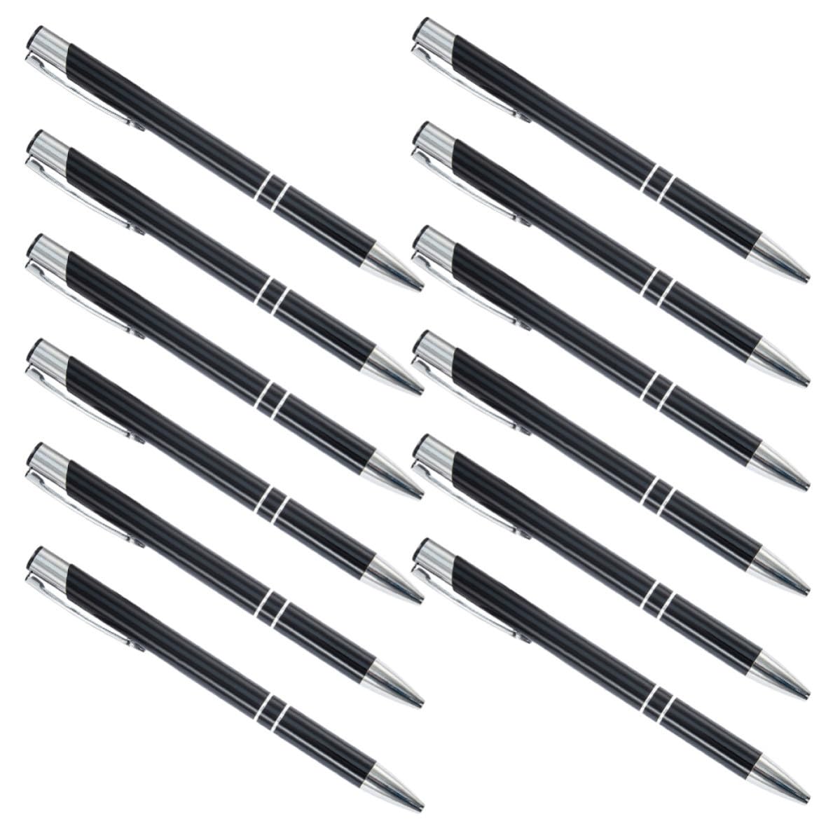 Healeved 48 Pezzi Penna a Sfera in Metallo Nera, Scrittura Fluida