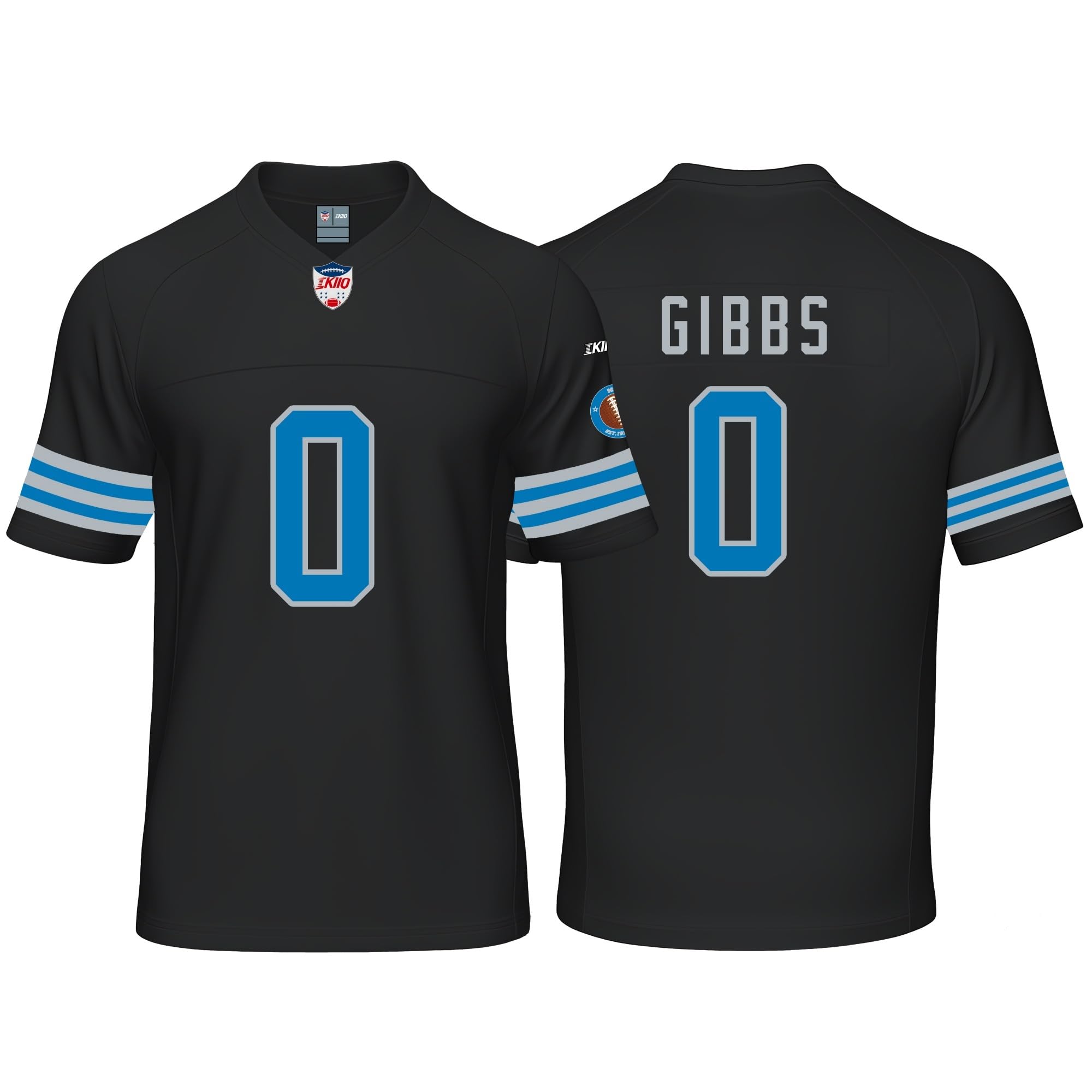 Custom Mens/Youth Football Stitched T-Shirt for Sports Fan Blue No Brand/Logos