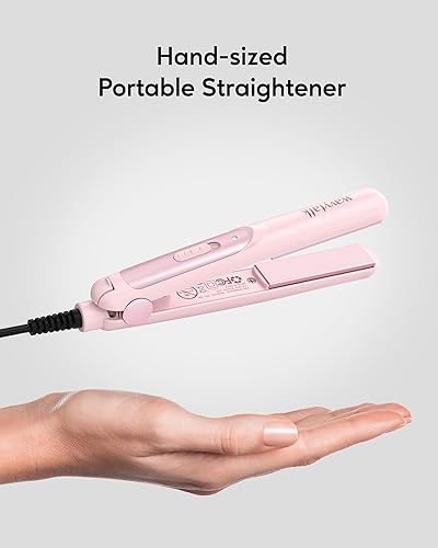 Miniatura 2 de Wavytalk Mini plancha plana portátil, plancha de pelo de doble voltaje de 0.7 pulgadas, planchas planas pequeñas para cabello corto, rizos,