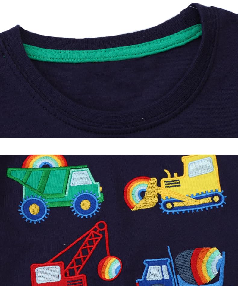 Construction Shirts Toddler Boy Kids Short Sleeve T Shirt Truck Clothes3