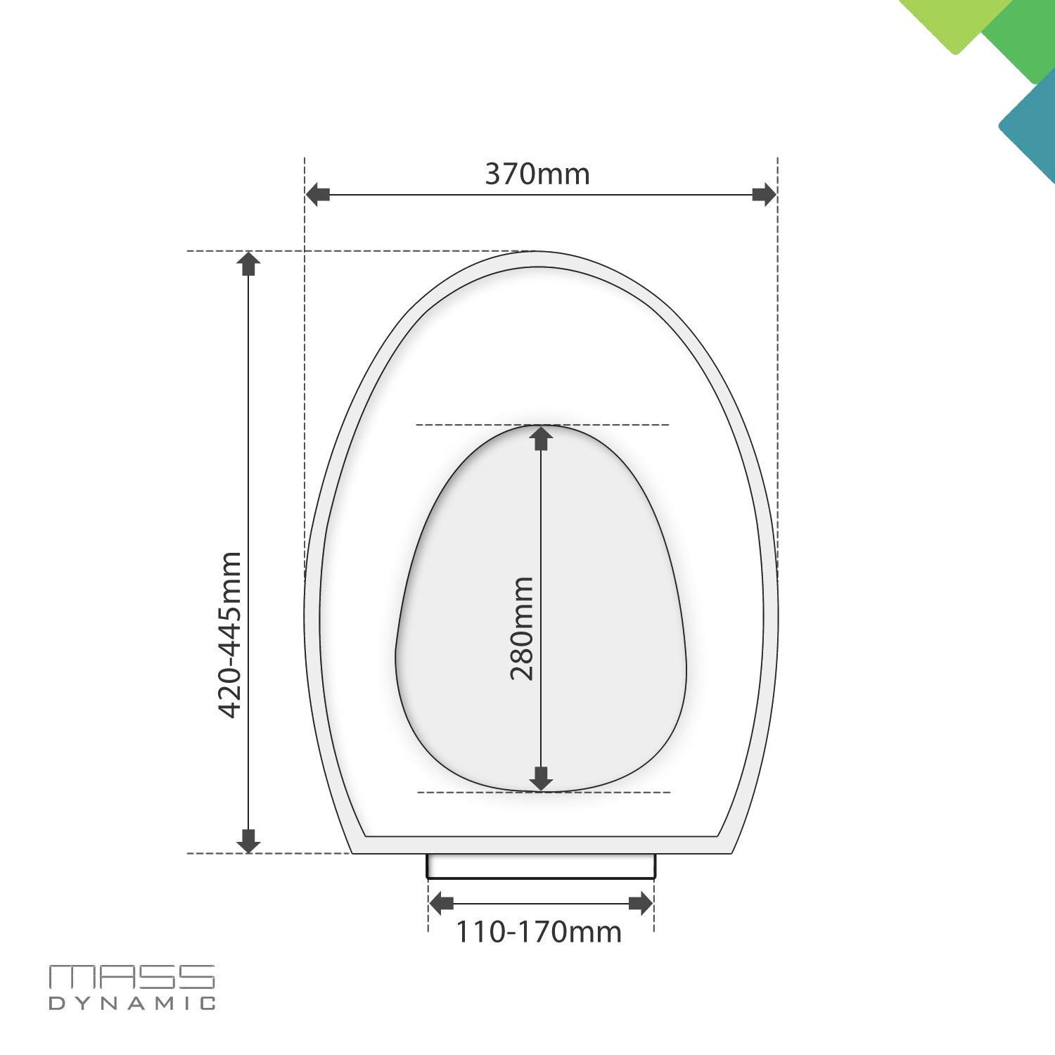 Buy Mass Dynamic Soft Close Toilet Seat, Quick Release Toilet Seat for