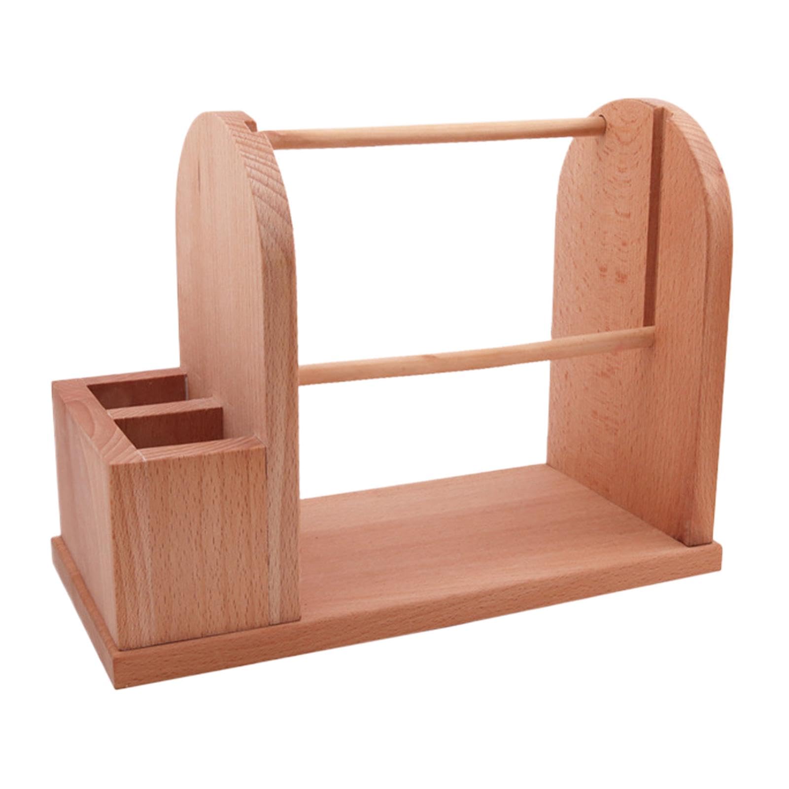 Dispensador De Ovillos Lana Almacenaje Manualidades Madera Estable Doble