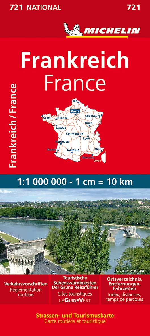 Michelin Frankreich einseitig 1 : 1 000 000: Straßen- und Tourismuskarte