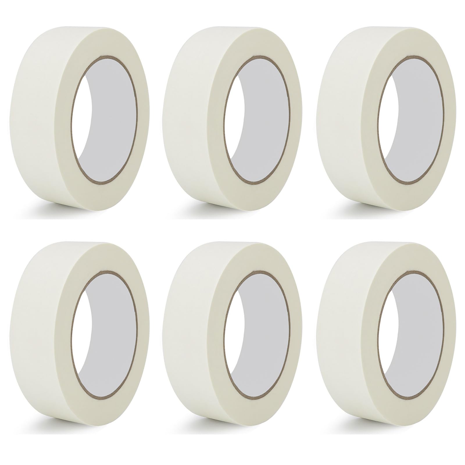 6 Pack Masking Tape 1 inch x 55yds, Adhesive Painting Tape,Residue-Free and Artisan Grade Wall Trim Tape | for Painting, Labeling, Packing, Craft, Art, Edge Finishing,330 Yards in Total