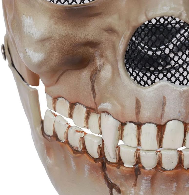 Miniatura 3 de Máscara de calavera de Halloween con mandíbula móvil, máscara de cara completa aterradora para fiesta de disfraces de cosplay