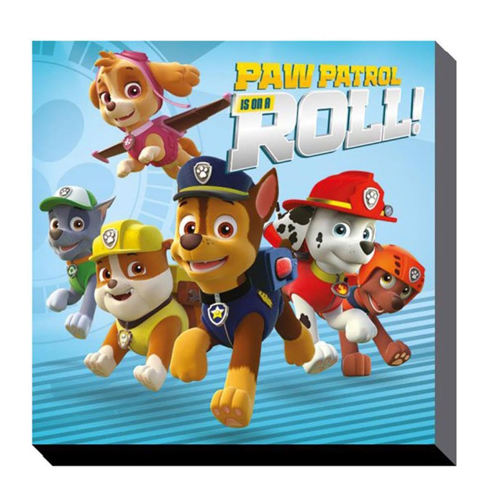 Pyramid International "Paw Patrol On A Roll Canvas Print, Cotton, Multi-Colour, 1.80 x 30.00 x 30.00 cm