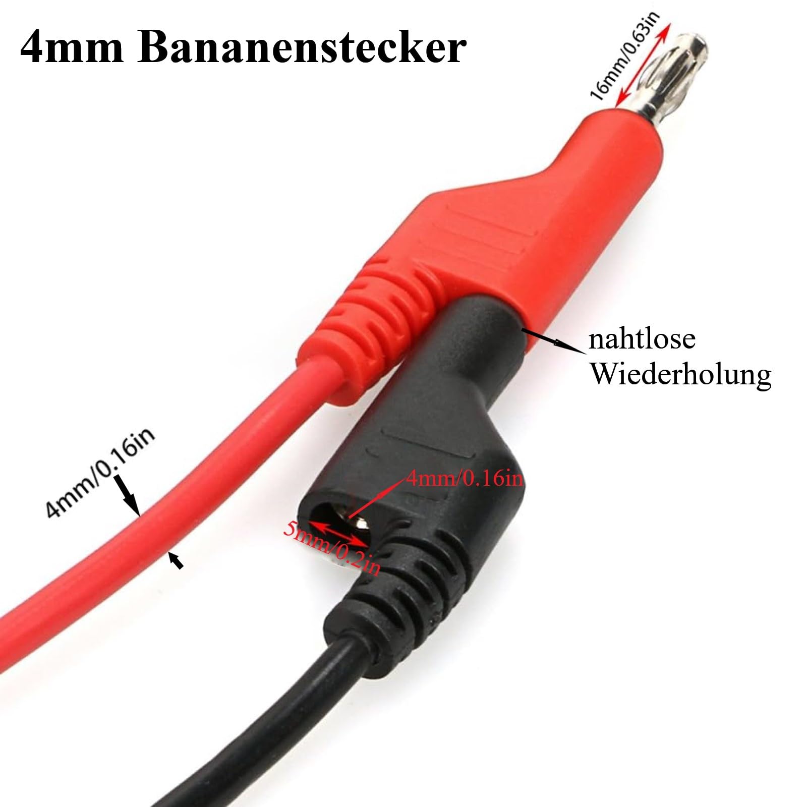 4x Krokodilklemmen Kabel 1m - 14 AWG Für Multimeter & Elektronik