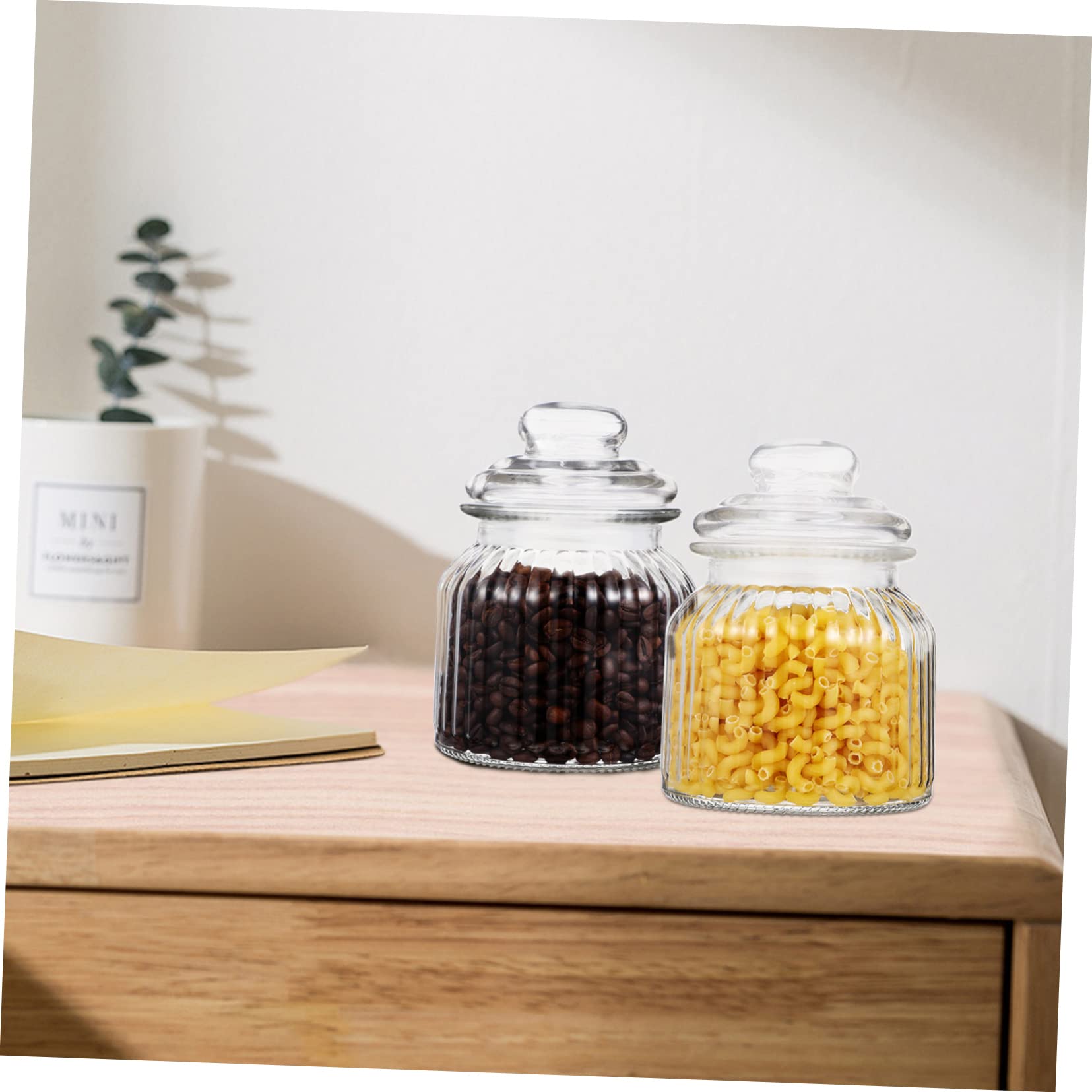 Dichtes Glas Vorratsglas 650ml, 2 Stück mit Deckel | Spülmaschinengeeignet, Vielseitig Einsetzbar, für Weihnachten und Neujahr