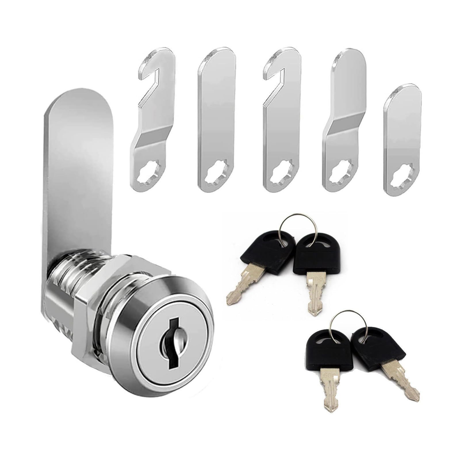 Cerradura para buzón, 16 mm, con 5 placas diferentes, 4 llaves, cerradura para buzón, cerradura de palanca para muebles Cupboard, puertas de armarios