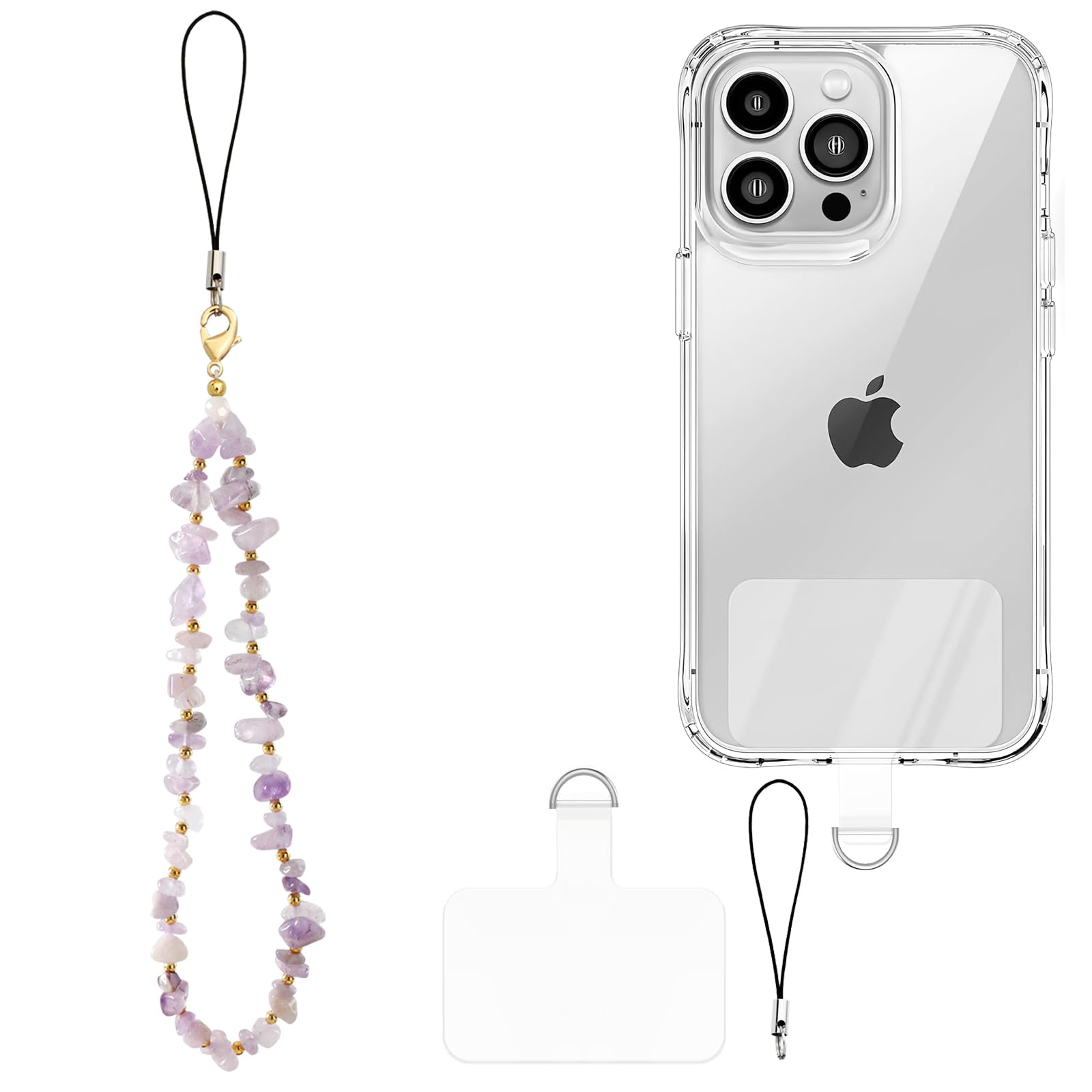AGEN KGENMarble Beaded Phone Wrist Strap, Detachable Cellphone Lanyard with Tether Tab,Adjustable Phone Charm Grip for Women