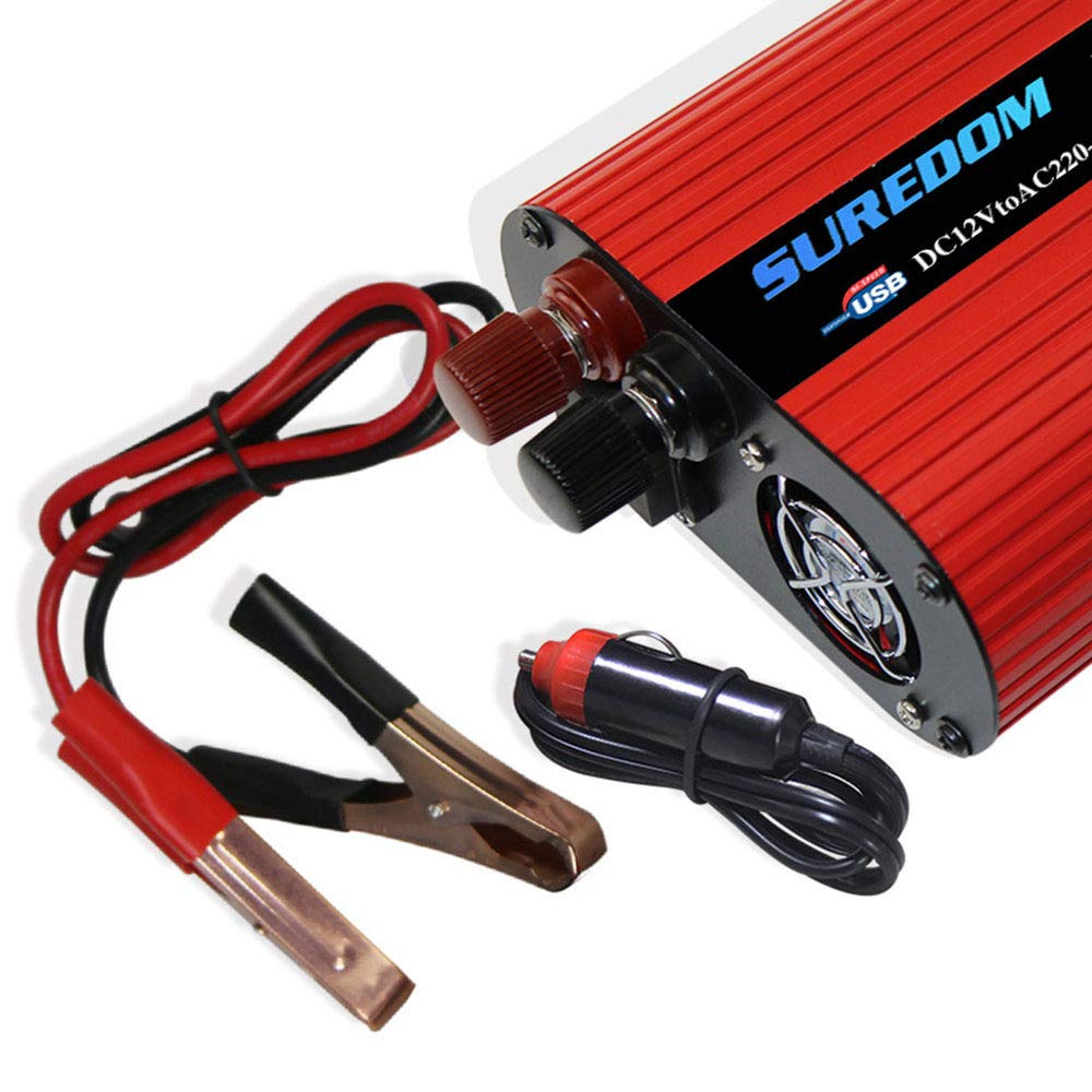 Inversor De Corriente 2000W Pico 4000W DC 12V/24V-110V/220V AC Salida, Dual Puertos USB 5V/2.1A para Coche, Caravana, Barco, CáMping,24V-220V