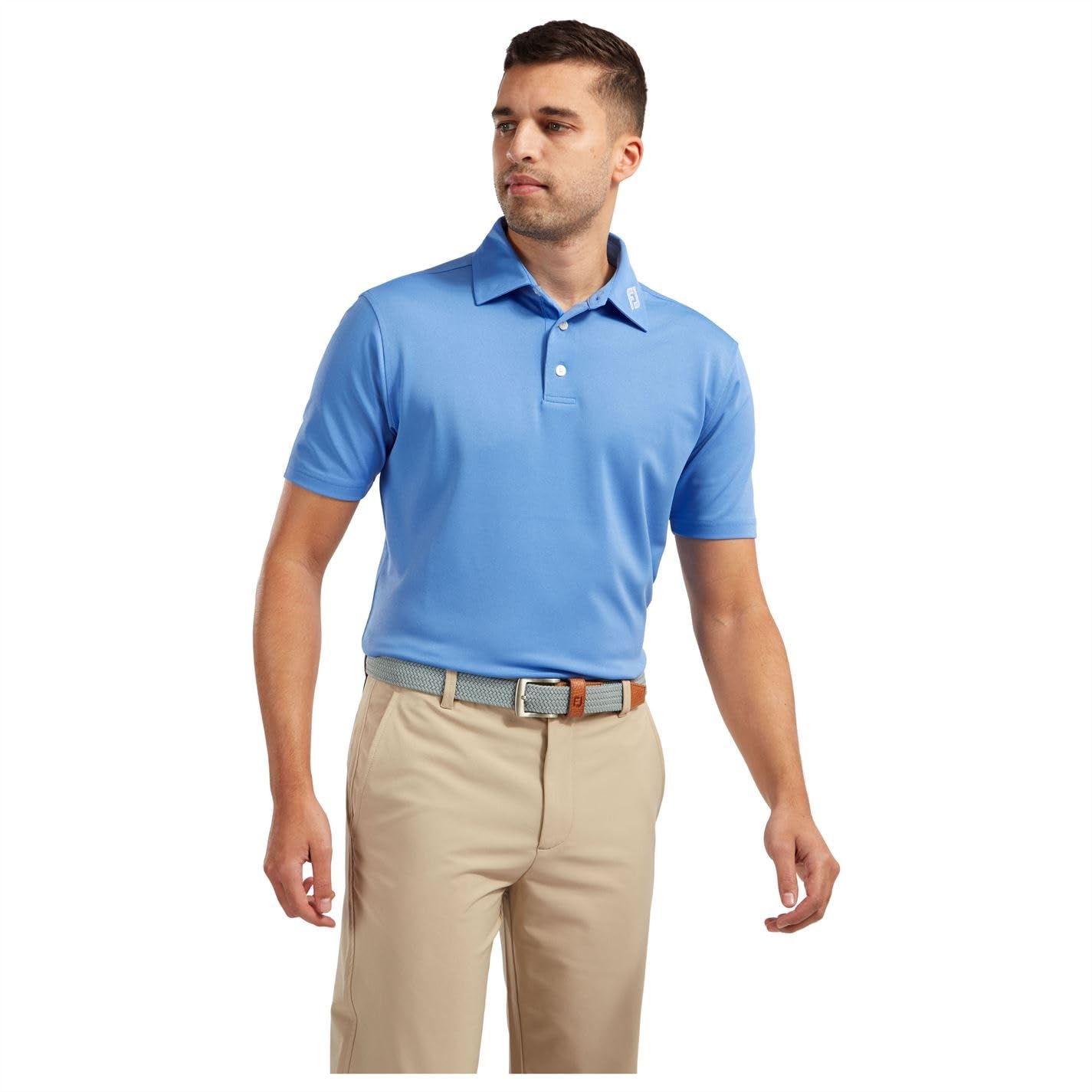 Footjoy Men's Blue Solid Polo Shirt in Size L, Sports Direct