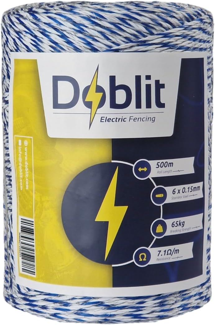 Doblit Blue and White Poly Wire - 500m