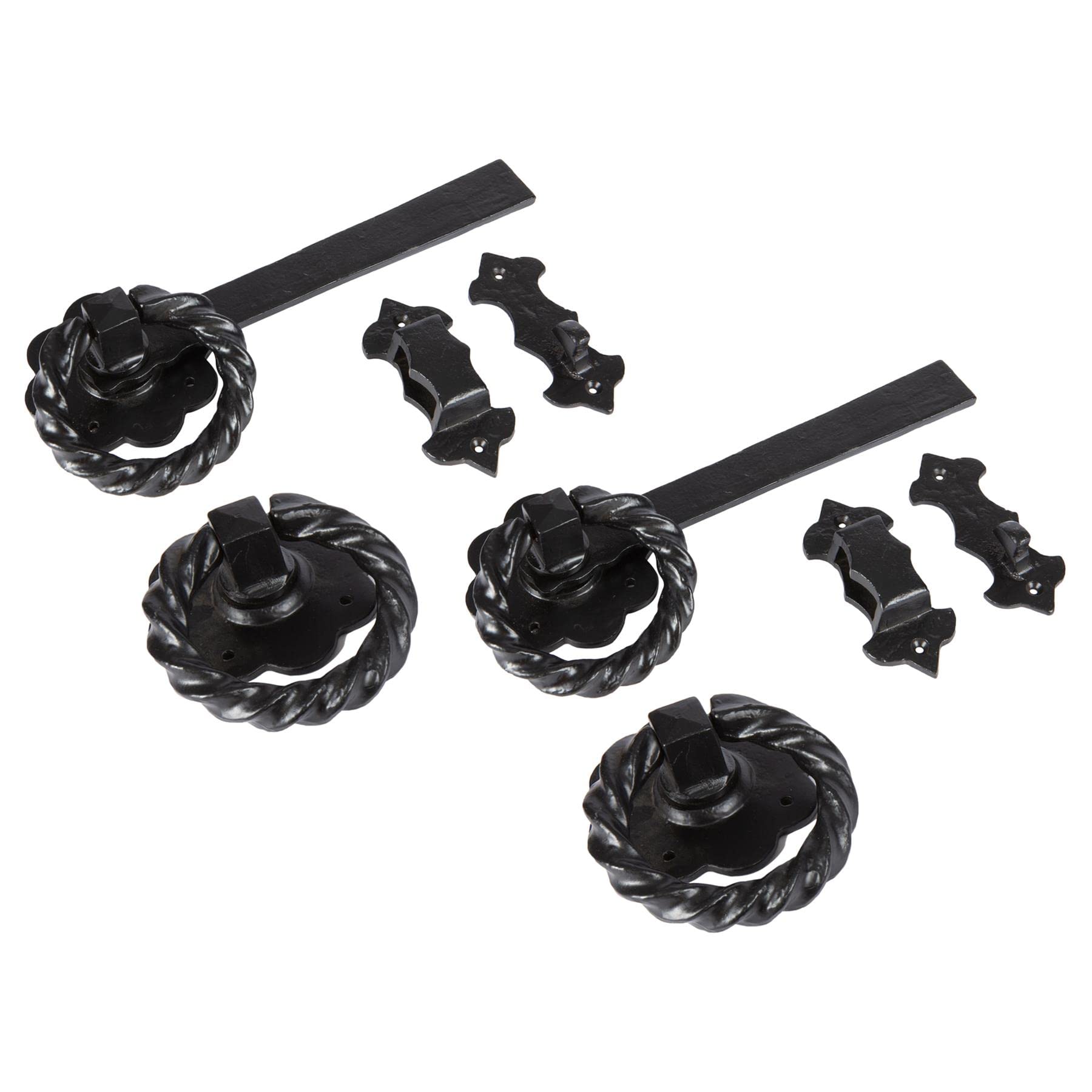 Hammer And Tongs Black - Rose Ring Gate Latch - W285mm - Pack Of 2