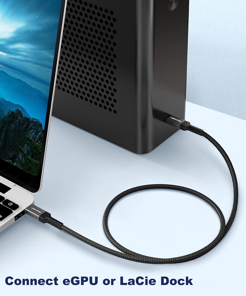 Câble Thunderbolt 4 1.2M USB4 40Gbps 100W 20V 5A 8K 30Hz 4K 60Hz TB4 Compatible avec Thunderbolt 3 MacBook iPad Pro Samsung Galaxy S22 E-Mark SSD eGpu Station d'accueil