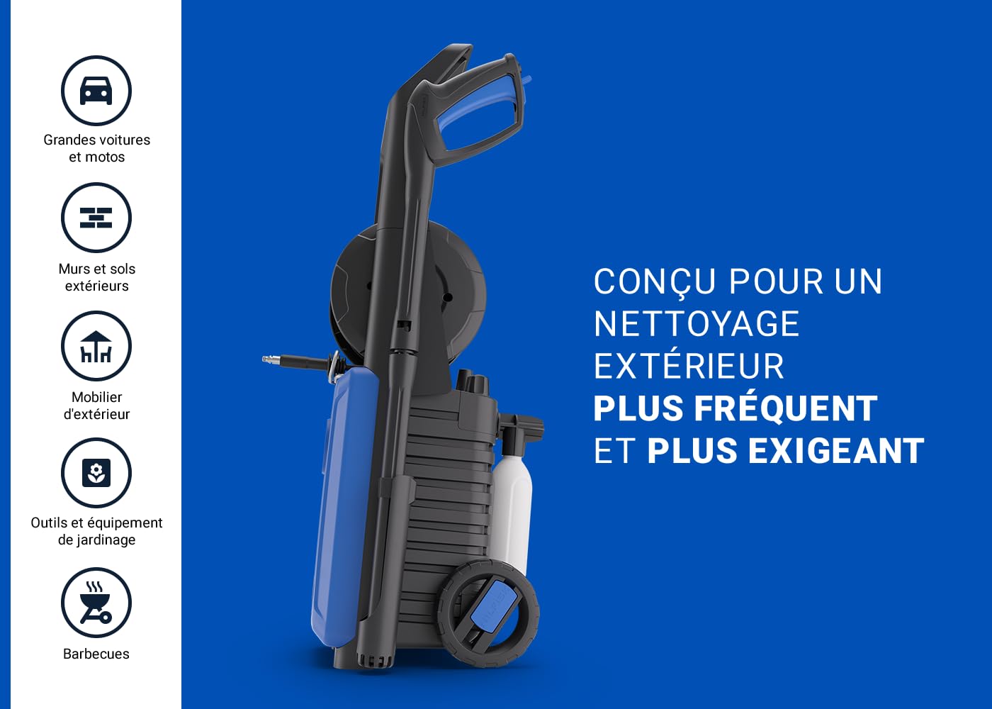 Nilfisk Classic Nettoyeur Haute Pression 150 Bar – Facile à Utiliser pour Terrasses, Voitures et Nettoyage Extérieur (2200 W)