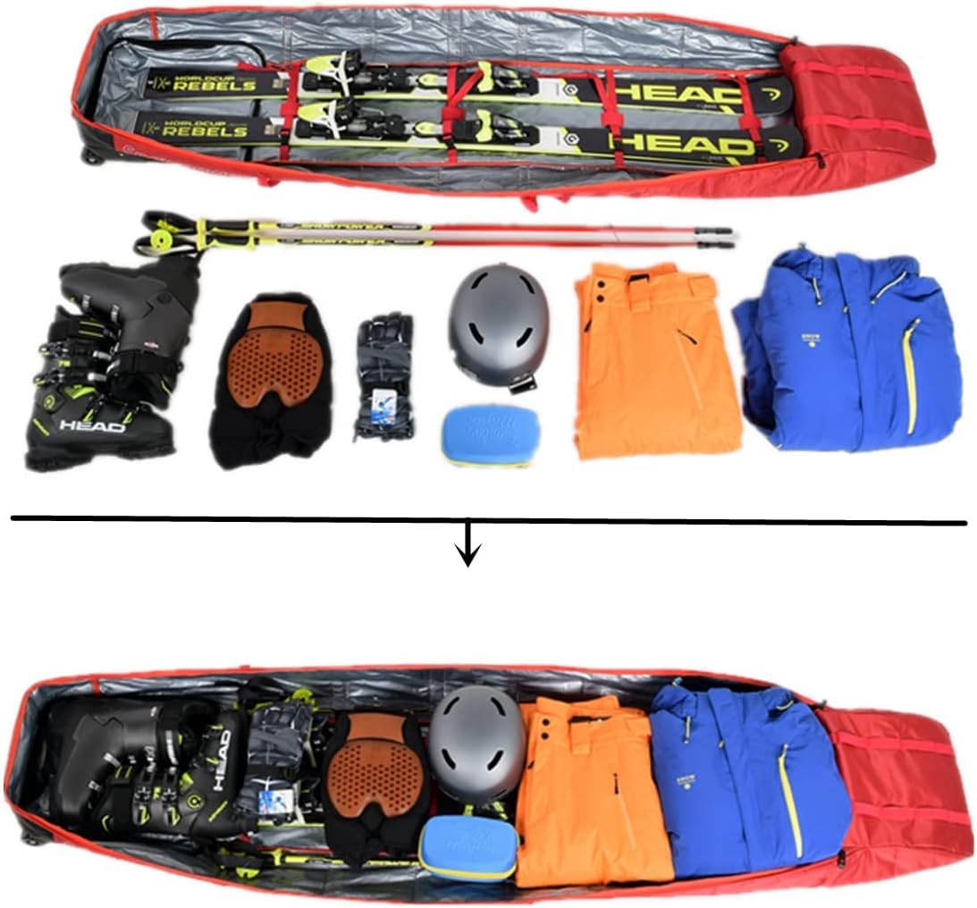 UNISTRENGH Waterproof Fully Padded Adjustable Size Ski & Snowboard Wheel Bag