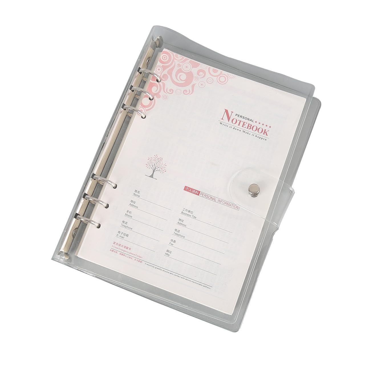 透明 システム手帳 バインダー ルーズリーフ オフィスノート 学用品手帳 Amazon.co.jp: EFFORTS 6穴 透明PVCなシステム手帳 A5 バインダー