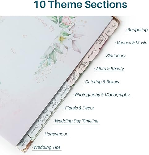 Miniatura 5 de Agenda de boda y organizador para la novia, planificador de bodas, libro de compromiso único para parejas recién comprometidas, cuaderno de