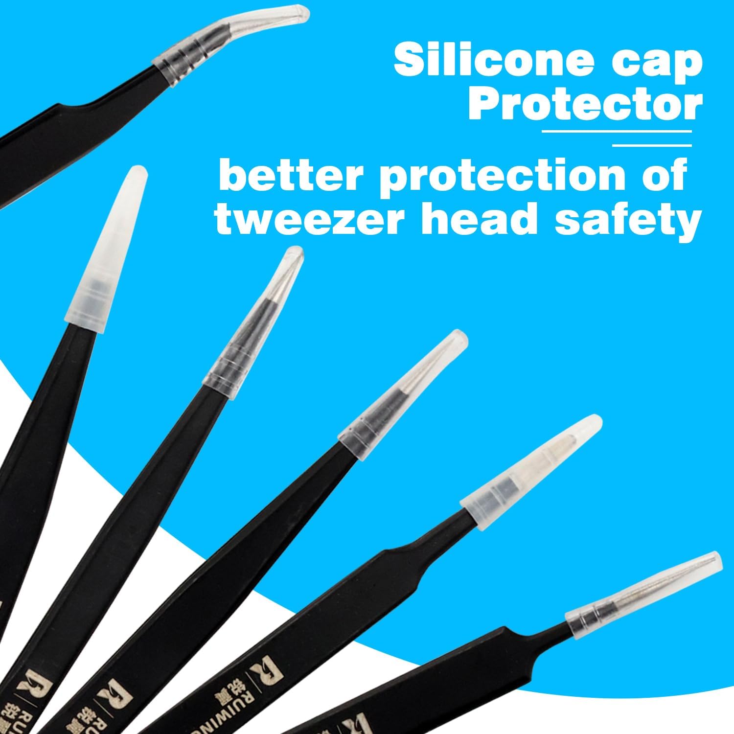 6PCS Precision Tweezers Set, ESD Anti-Static Heavy-Duty Stainless Steel Electronic Tweezers for Electronics Repair, Laboratory, Soldering, Jewelry Making Tools Straight & Curved Tips, Precision Tools