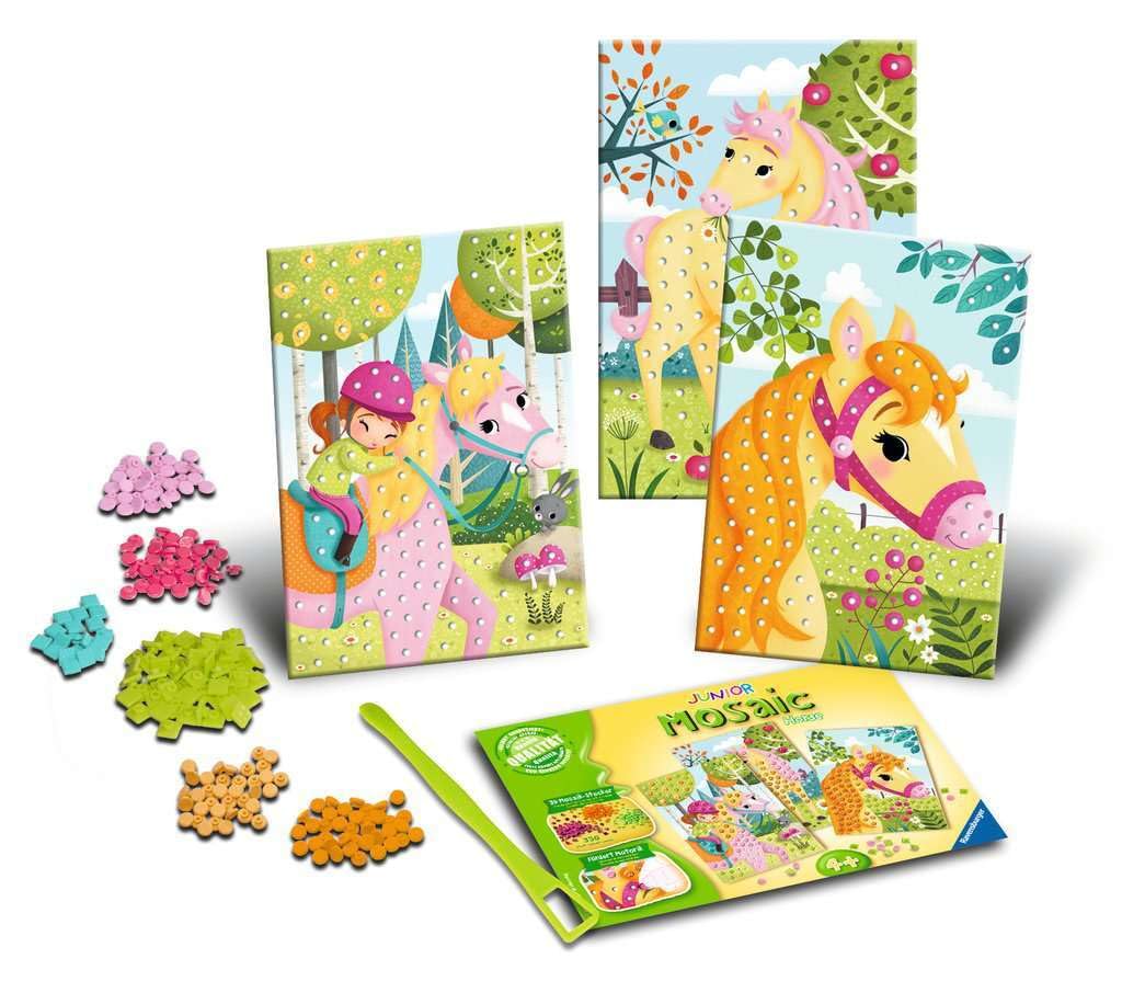 Ravensburger 18341 Mosaic Junior Pferde, DIY für Kinder ab 4 Jahren