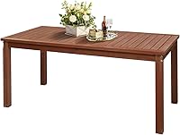VINGLI 69-Inch Solid Wood Outdoor Dining Table - Waterproof Patio Table Seats 6-8, Rustic Farmhouse Style for Garden Backyard Deck
