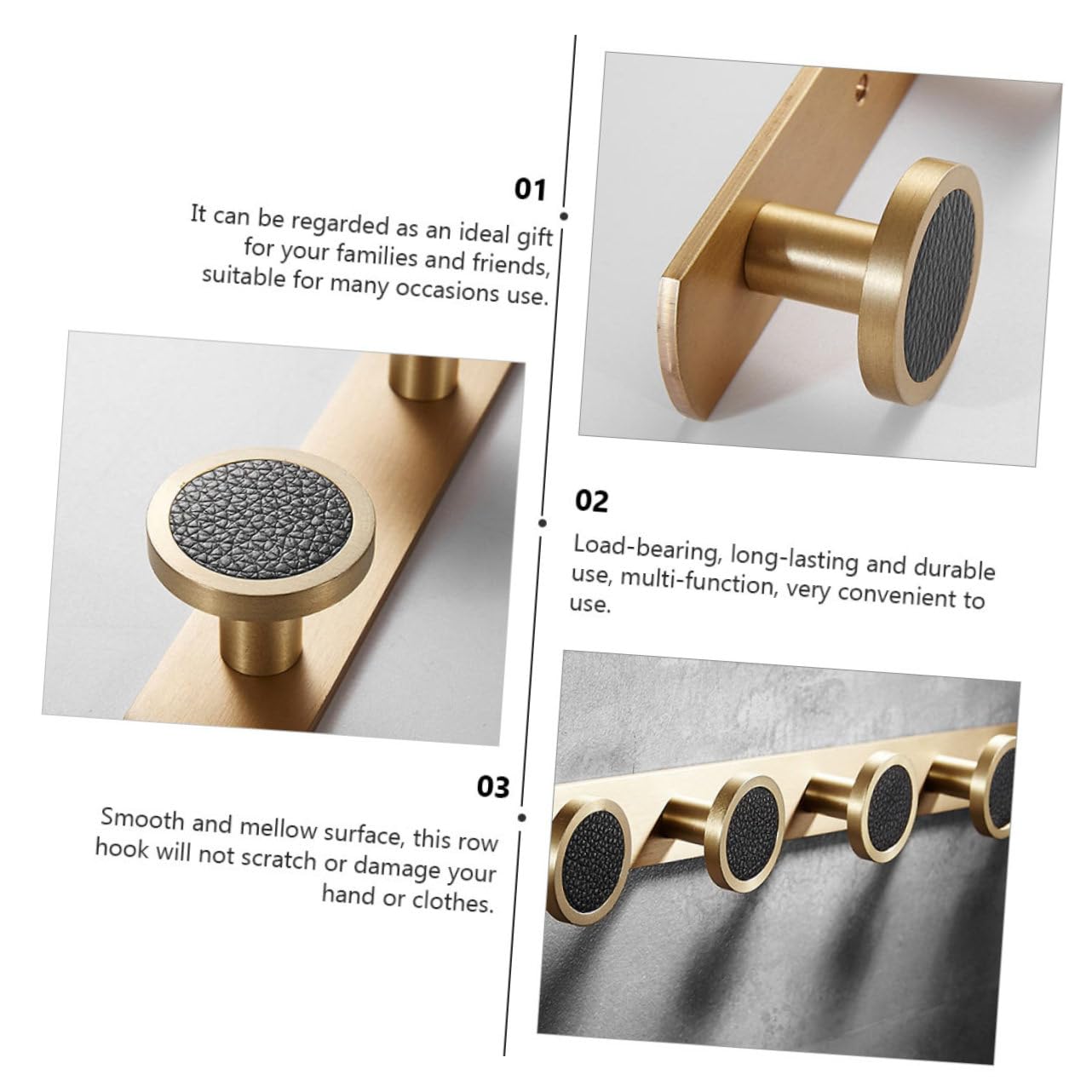 TOPBATHY 1pezzi Gancio da Parete in Ottone Stile Nordico Ganci Neri per Appendere Cappelli e Vestiti Elevata Capacità di Carico Decorazione Artistica per Casa
