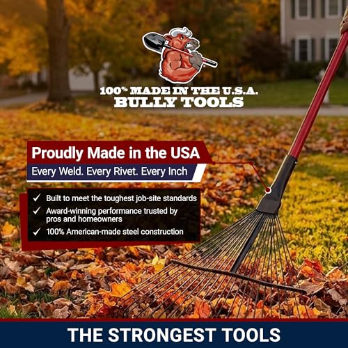 Rastrillo para hojas Bully Tools con 24 púas, mango largo miniatura 2