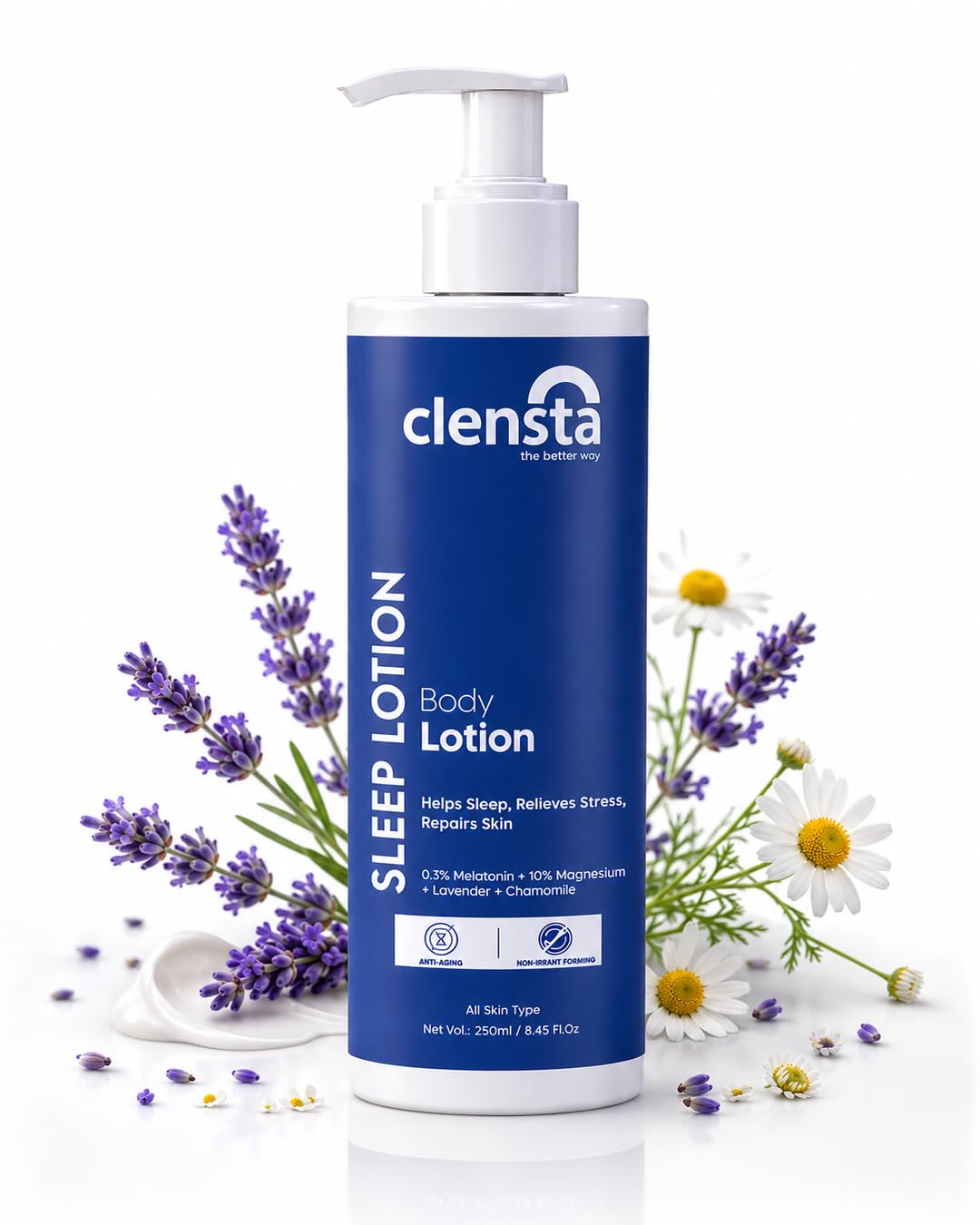 Clensta Sleep Body Lotion with Melatonin, Magnesium & Lavender Oil For Deep & Restful Sleep | Promotes Muscle Recovery, Relieves Pain & Reduces Signs of Aging | 250 ml-image-20