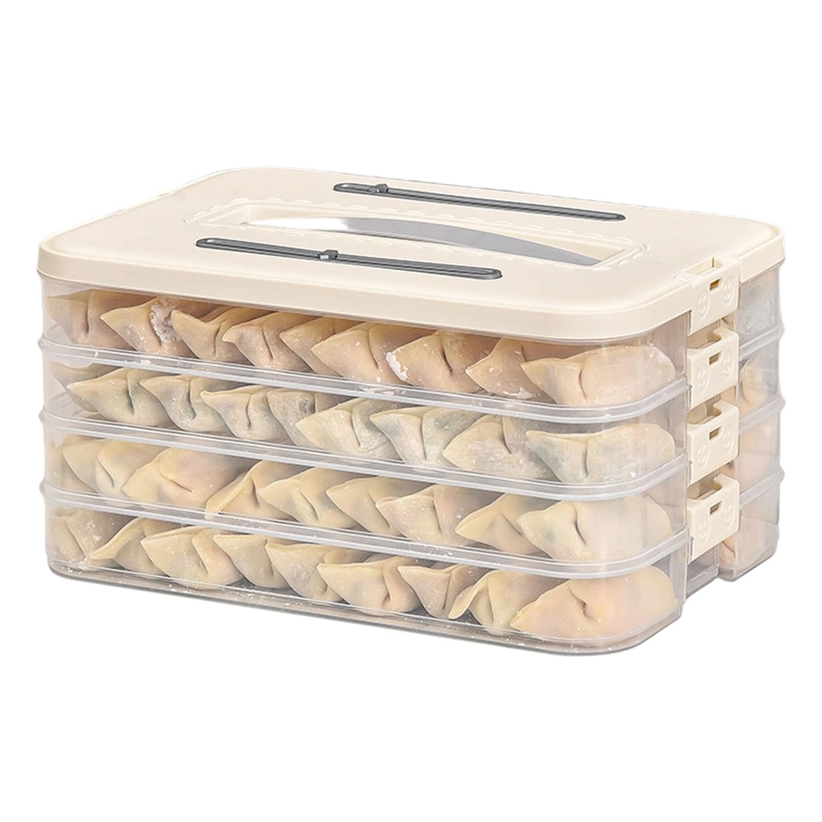 Tsophreniq Multilayer Kitchen Freezer Box Sealed Stackable Design for Dumplings Wonton Iced Food Storage Multiple Layer Freezer Storage Box