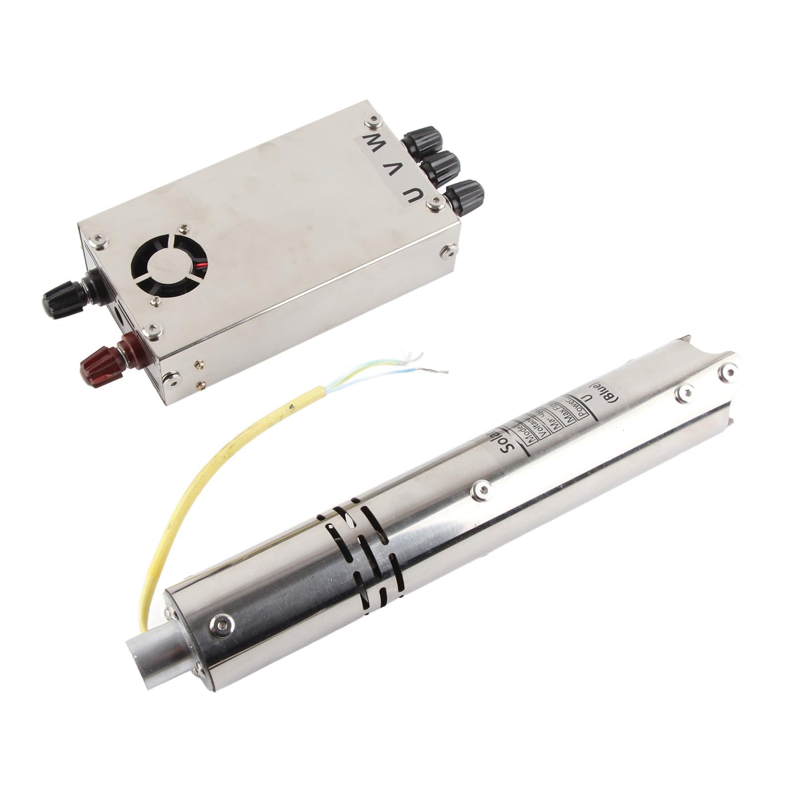 Aramox Bomba de Tornillo Bomba de Agua Solar de Acero Inoxidable Sumergible sin Escobillas de 24 V 18 V a 45 con Controlador MPPT 2 M3 por H para Riego de Pozos Transferencia de Agua de Granja