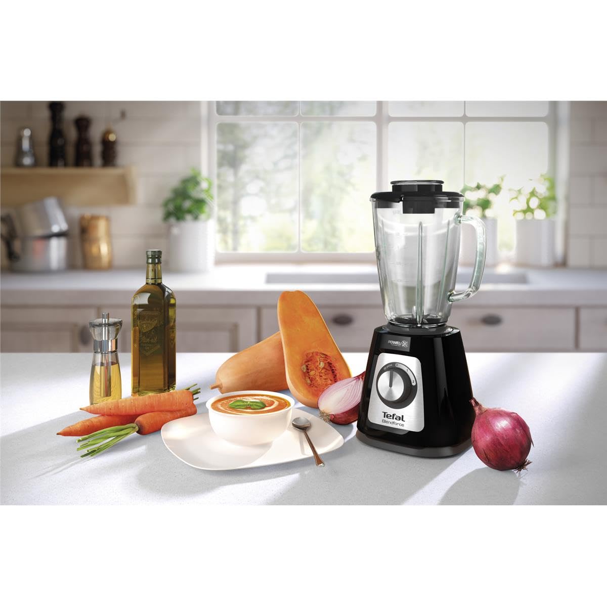 Tefal BL4358 BlendForce II Mikser Stojący, Szkło, 800 W, 1250 L, Czarny