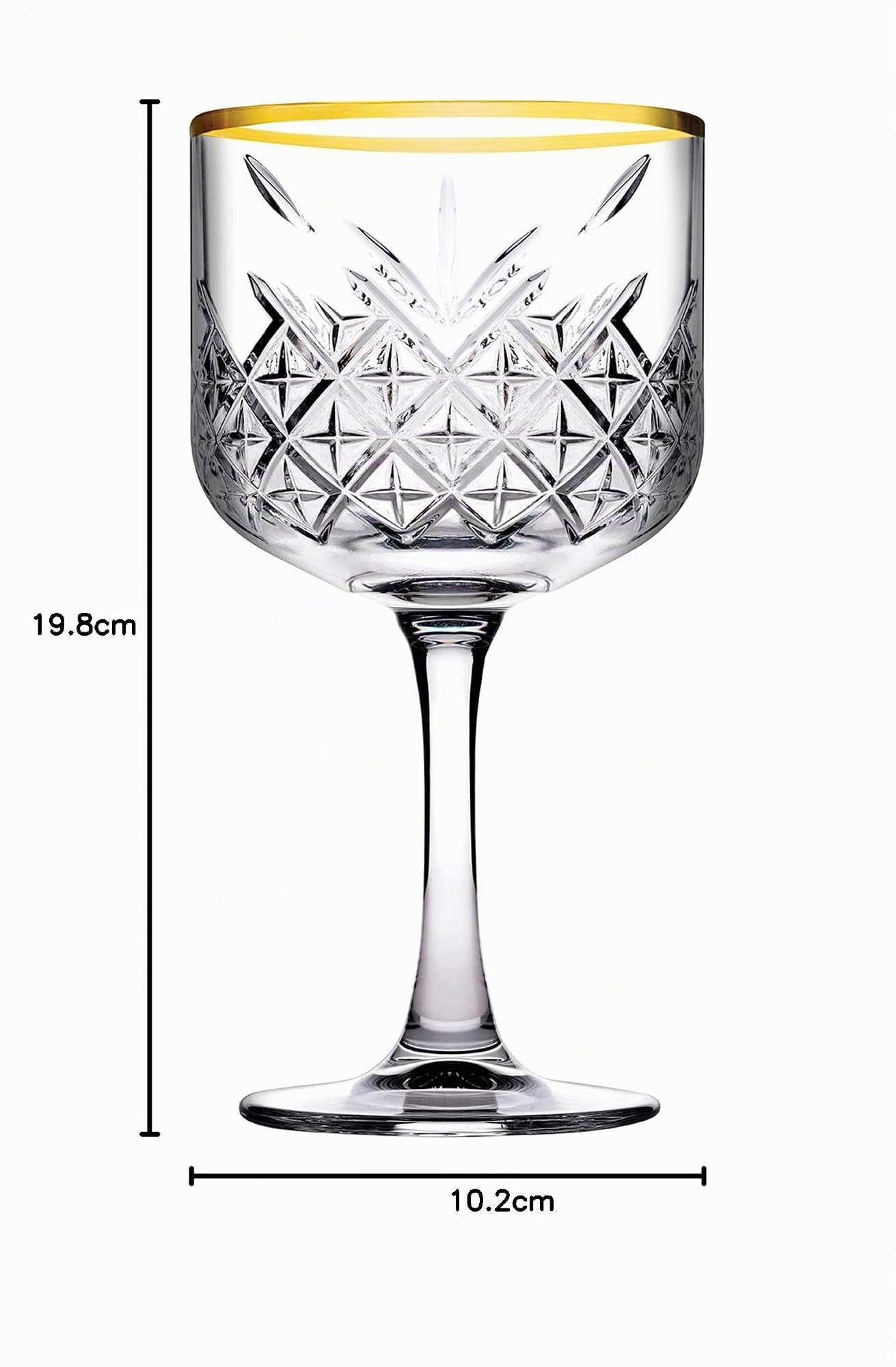 Pasabahce Timeless Gold Lot de 4 verres à vin blanc 500 ml Motif classique 10,2 x 10,2 x 19,8 cm