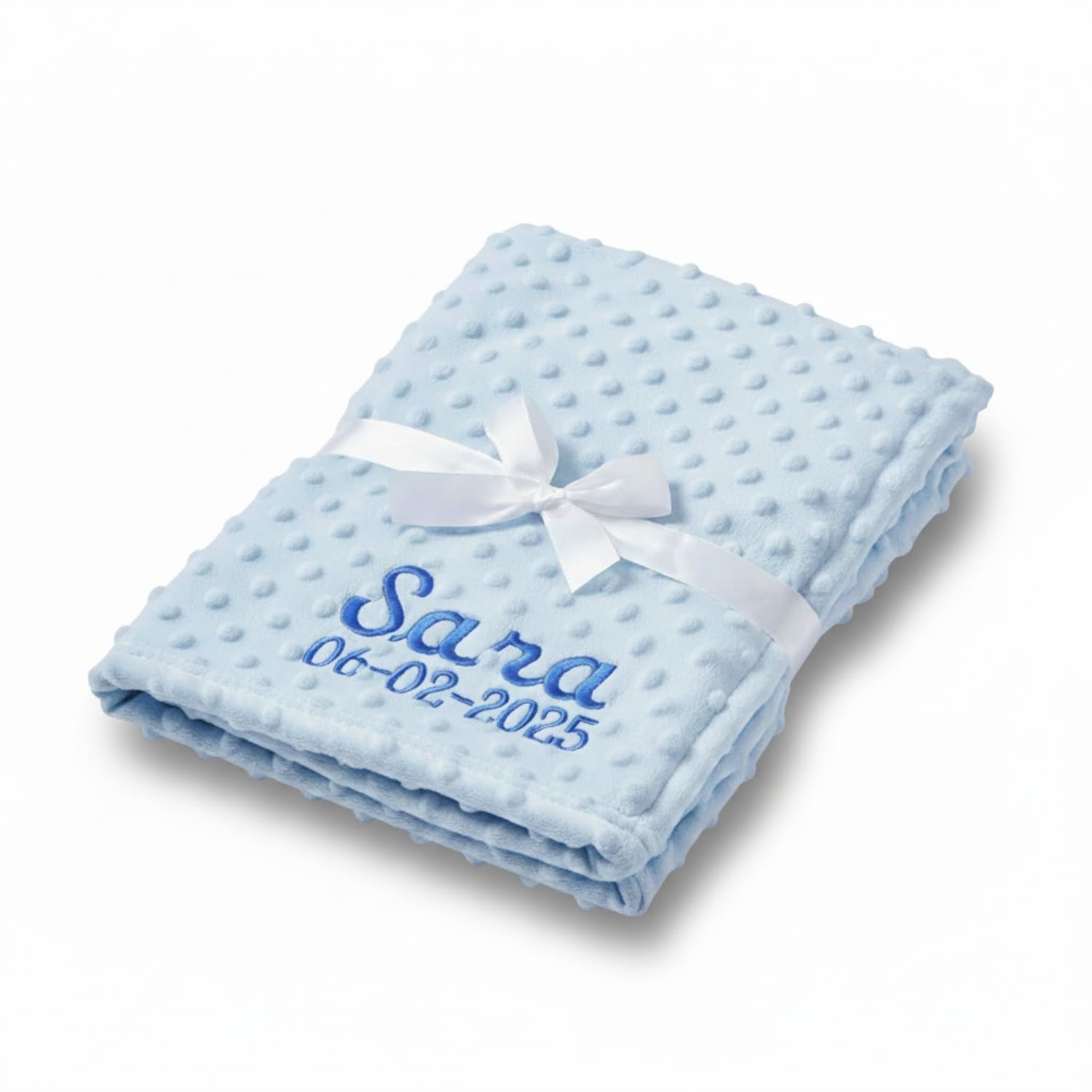 Personalised Baby Blankets | Customised with Any Text | Soft Polyester Blanket for Newborn Boys & Girls | Ideal Baby Gift | Perfect for Comfort, Swaddling & Nursery Decor Bubble Blue