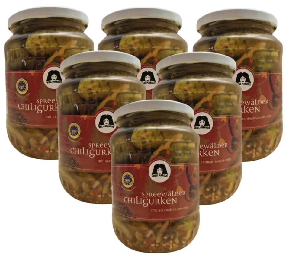 6 Gläser Markus Spreewald Chili Gurken groß