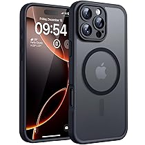 TOCOL Cover Magnetica per iPhone 16 Pro Max 6,9 Pollic, Compatibile con MagSafe, Protezione Fotocamera Integrata, Custodia Antiurto Traslucida Opaca, Nero